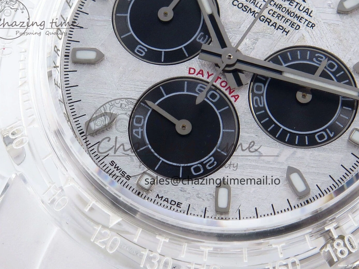 0407 Daytona AET Remould N6F 1:1 Best Edition Meteorite Dial on White Rubber Strap SA TopPick 920